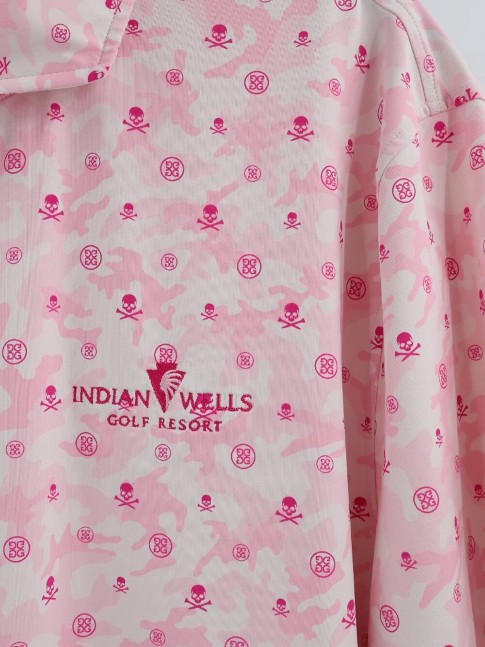 G/FORE Polo Shirt Mens 2XL Indian Wells Skull Crossbones Circle Golf Performance - Picture 3 of 11